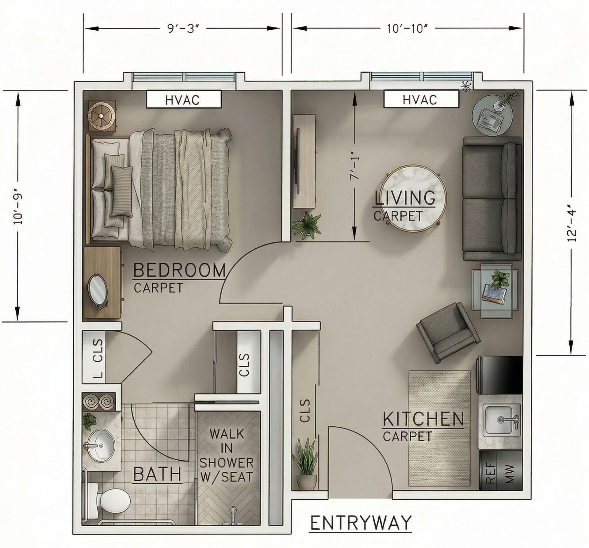One Bedroom floor plan